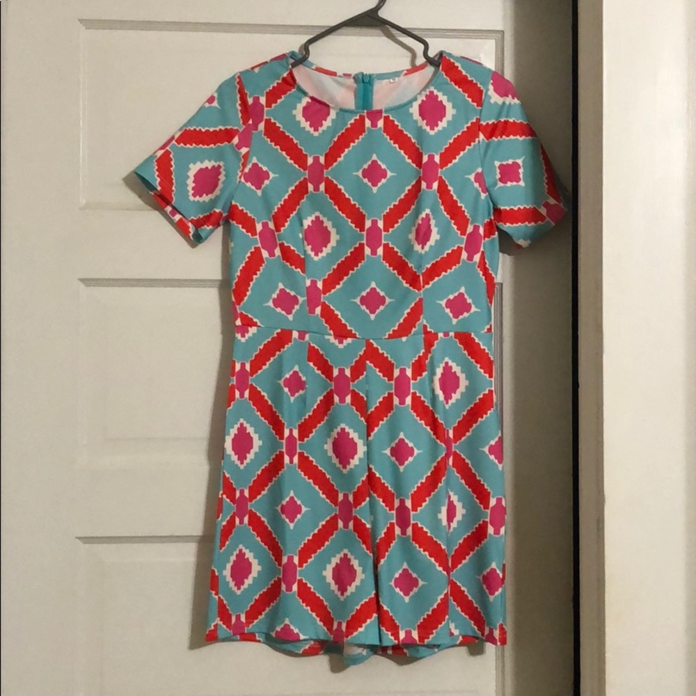 Geo print romper